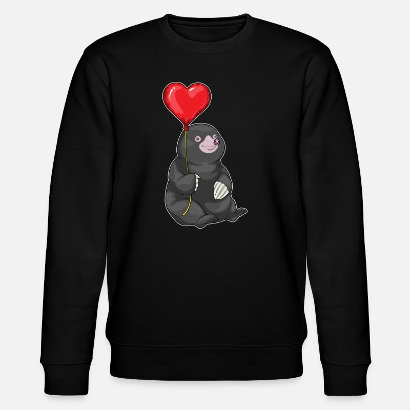 Maulwurf Herz Luftballon - Stanley/Stella Unisex Bio-Sweatshirt CHANGER  - Schwarz