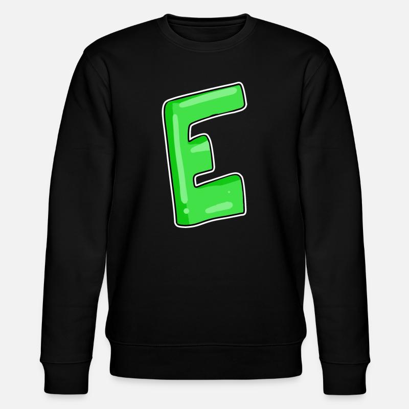 Letter E Initial point - Stanley/Stella CHANGER Unisex Organic Sweatshirt - black