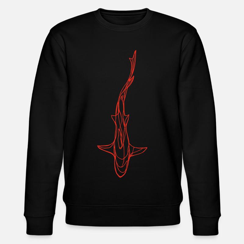 Red Shark Silhouette - Stanley/Stella CHANGER Unisex Organic Sweatshirt - black