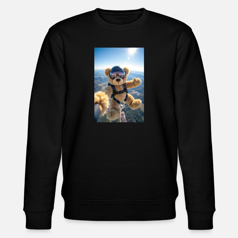 Bären-Fallschirmsprung-Abenteuer - Stanley/Stella Unisex Bio-Sweatshirt CHANGER  - Schwarz