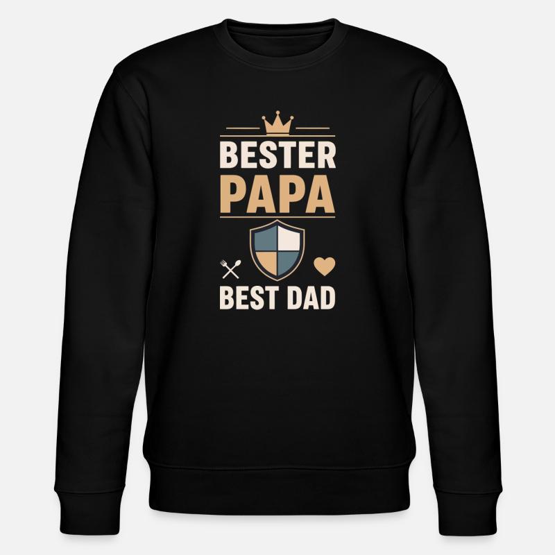 Bester Papa Schild Design - Stanley/Stella Unisex Bio-Sweatshirt CHANGER  - Schwarz