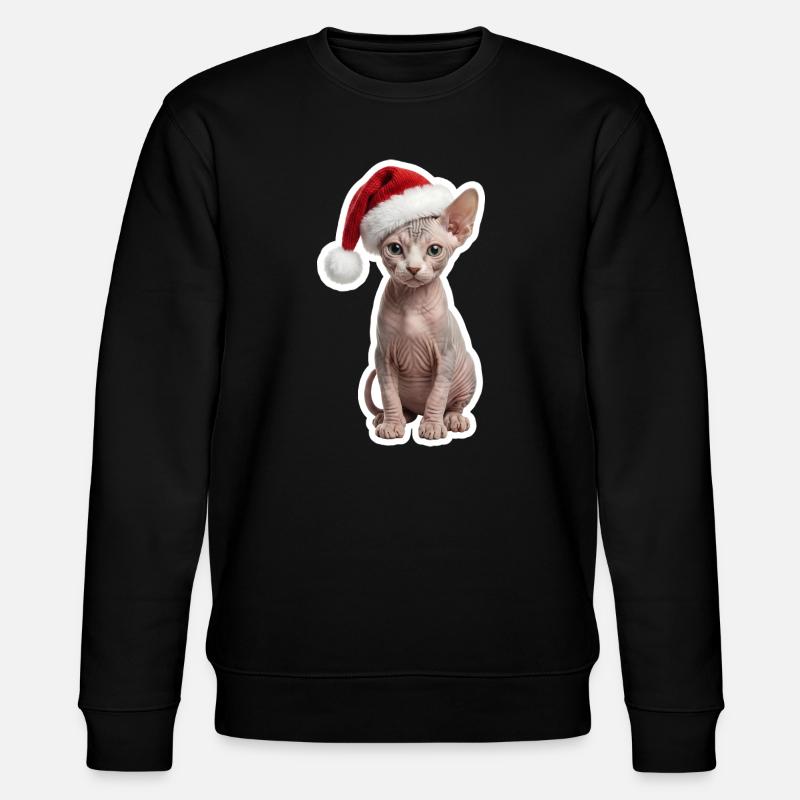 Chat Sphinx - Chaleureux à Noël - Sweat bio CHANGER Stanley/Stella Unisexe - noir