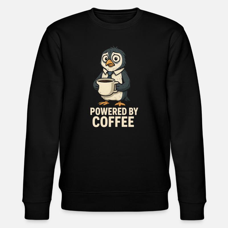 Kaffeepinguin mit Stil - Stanley/Stella Unisex Bio-Sweatshirt CHANGER  - Schwarz