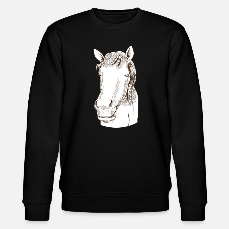 Pferd - Stanley/Stella Unisex Bio-Sweatshirt CHANGER  - Schwarz