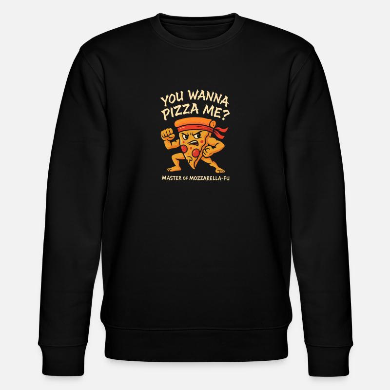 Willst du eine Pizza? - Stanley/Stella Unisex Bio-Sweatshirt CHANGER  - Schwarz