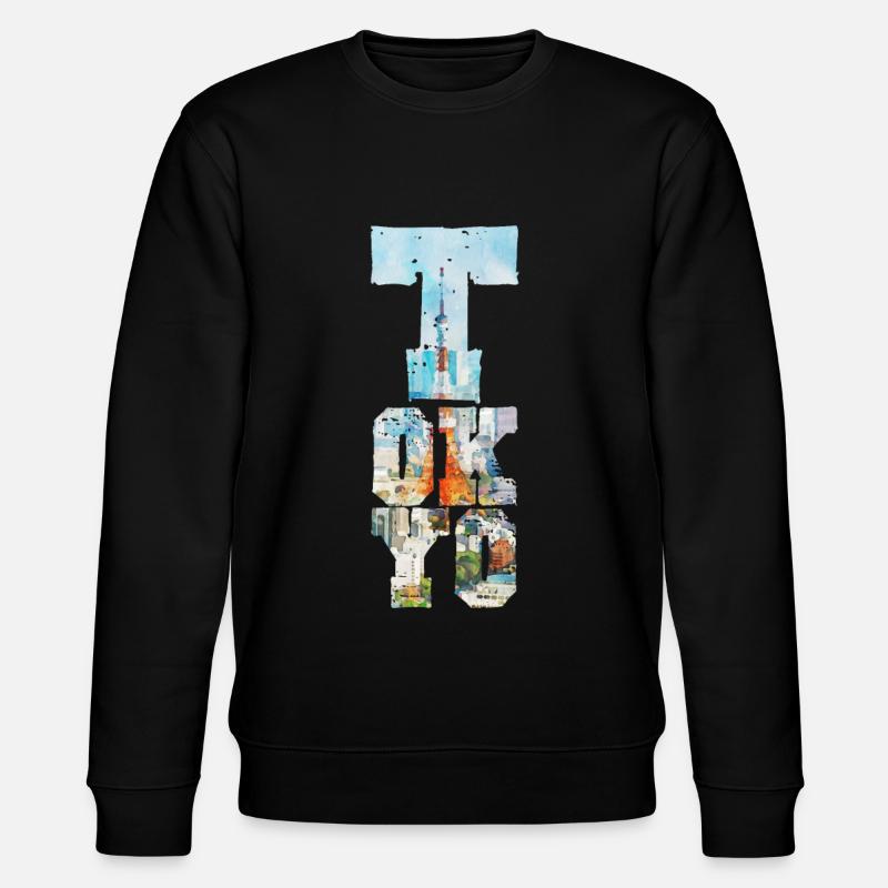 AQUARELLE TOKYO TOWER FONT - Sweat bio CHANGER Stanley/Stella Unisexe - noir