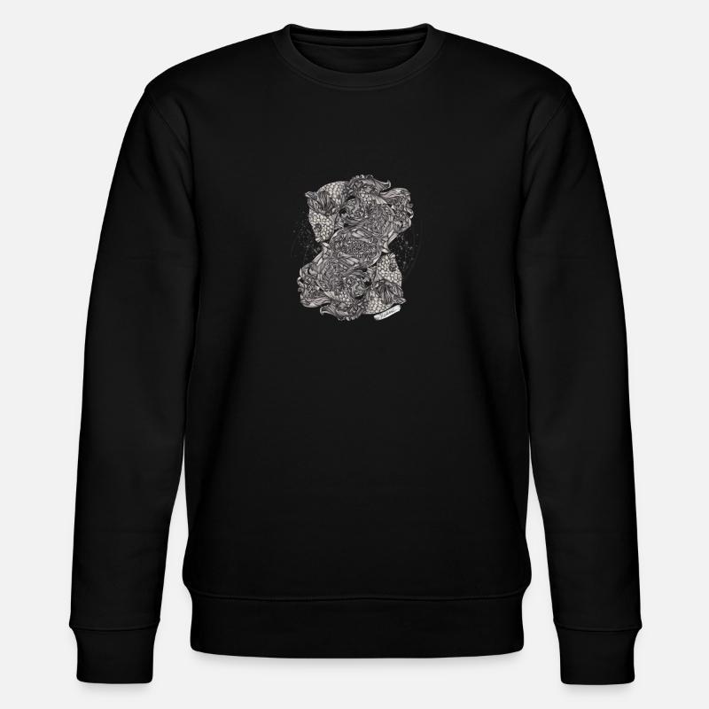 Fische Sternzeichen - Stanley/Stella Unisex Bio-Sweatshirt CHANGER  - Schwarz