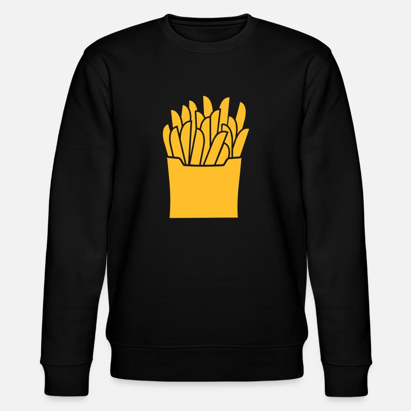 Pommes - Stanley/Stella Unisex Bio-Sweatshirt CHANGER  - Schwarz