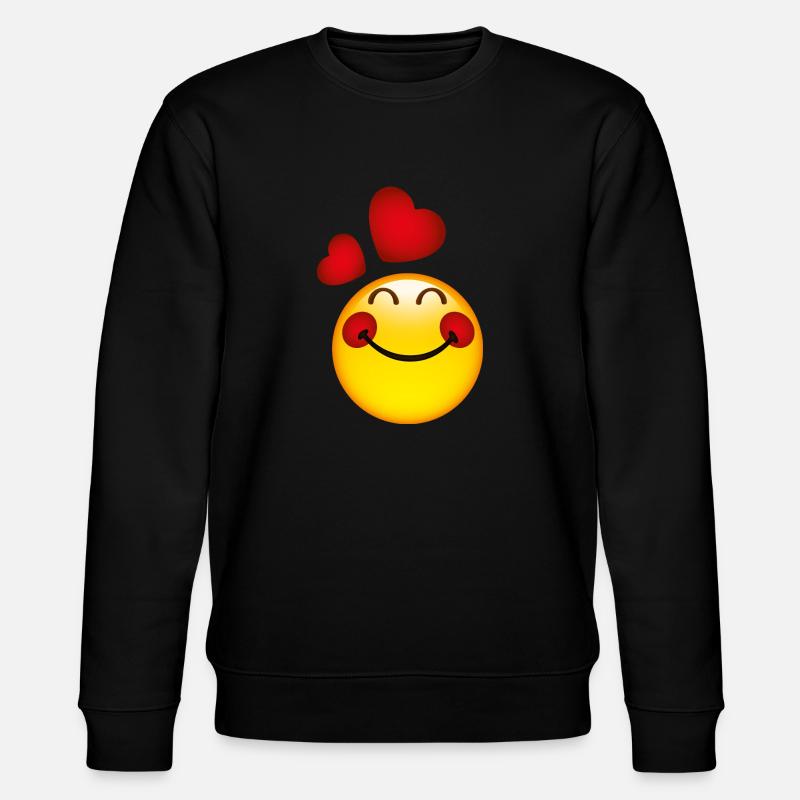 Smiley in Love - Stanley/Stella Unisex Bio-Sweatshirt CHANGER  - Schwarz