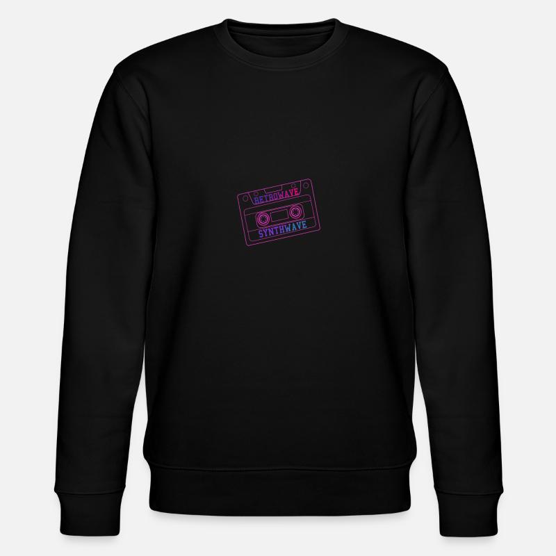 RetroWave SynthWave cassette - Stanley/Stella CHANGER Unisex Organic Sweatshirt - black