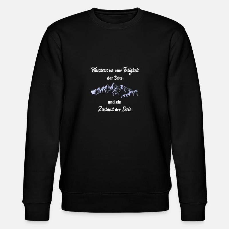 Wandern berge wanderspruch - Stanley/Stella Unisex Bio-Sweatshirt CHANGER - Schwarz