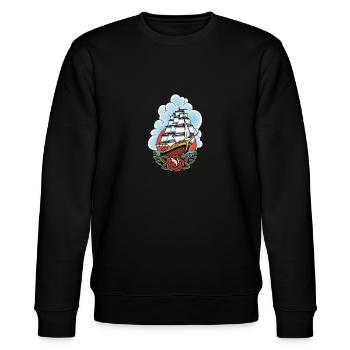 SHIP TATTOO - Stanley/Stella CHANGER Unisex Organic Sweatshirt - black - Front - Nik (191cm) & Marisol (170cm)