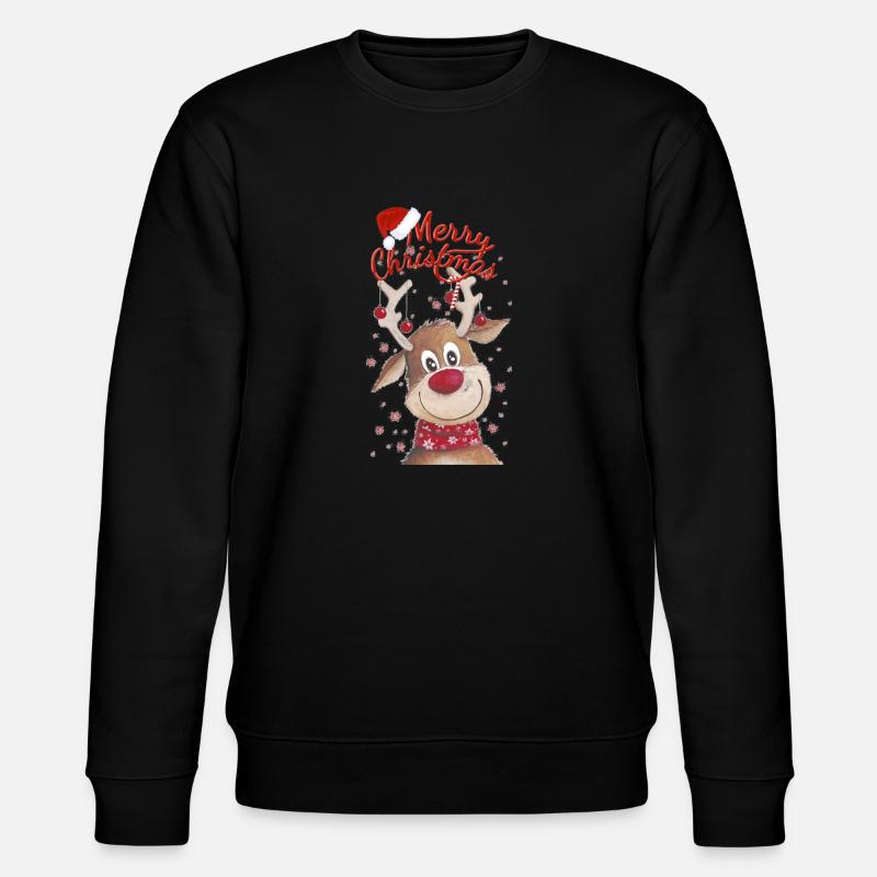 Weihnachtsrentier - Stanley/Stella Unisex Bio-Sweatshirt CHANGER  - Schwarz