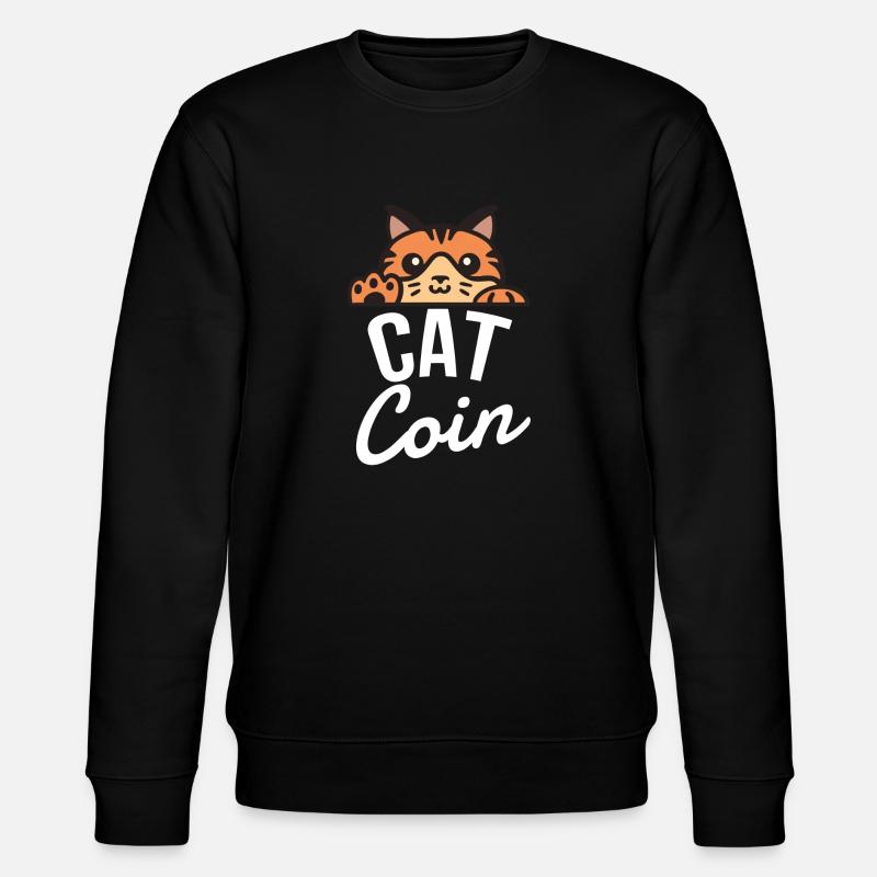 Kryptowährung Cat Coin - Stanley/Stella Unisex Bio-Sweatshirt CHANGER  - Schwarz