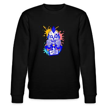 Skull Dude - Stanley/Stella Unisex Bio-Sweatshirt CHANGER  - Schwarz - Vorne - Nik (191cm) & Marisol (170cm)