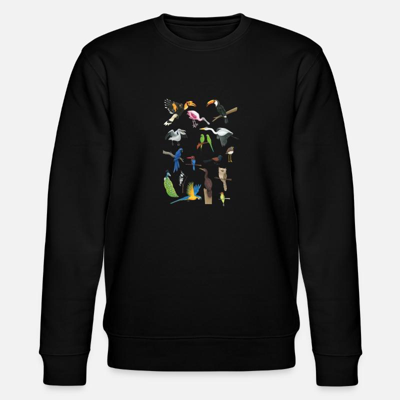 bunte Vögel - Stanley/Stella Unisex Bio-Sweatshirt CHANGER  - Schwarz