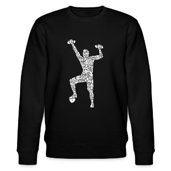 Klettern Symbole Jungen Climbing Bouldern - Stanley/Stella Unisex Bio-Sweatshirt CHANGER  - Schwarz - Vorne - Nik (191cm) & Marisol (170cm)