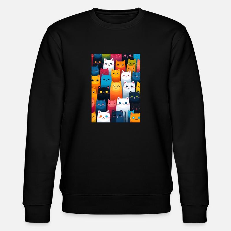 cat pattern - Sweat bio CHANGER Stanley/Stella Unisexe - noir