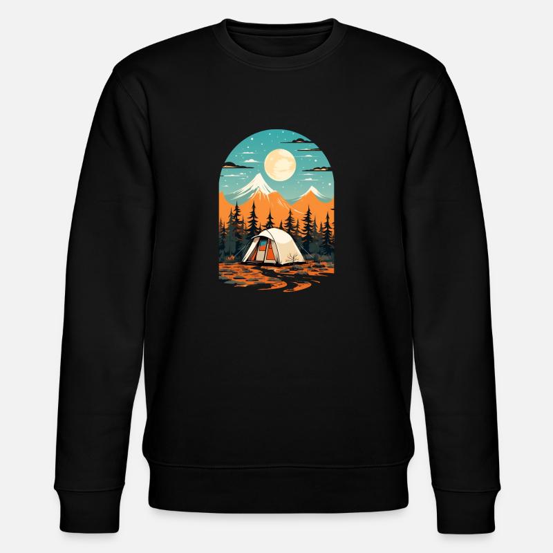 Retro Camping Design - Stanley/Stella Unisex Bio-Sweatshirt CHANGER  - Schwarz