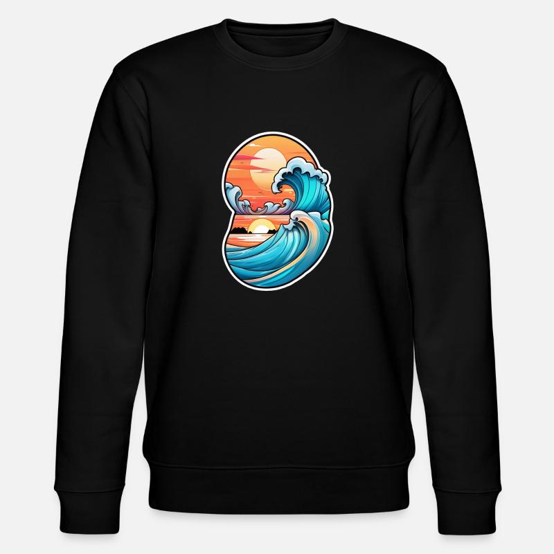 Wave - Sommer - Urlaub - Stanley/Stella Unisex Bio-Sweatshirt CHANGER  - Schwarz