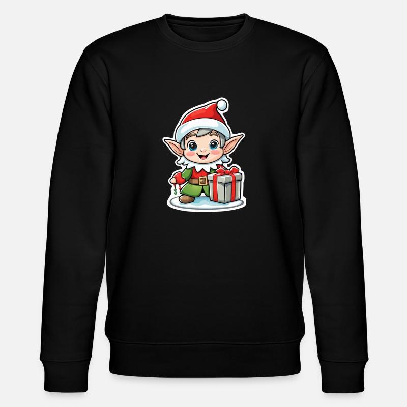 Elf Christmas Elf Gift Elf - Stanley/Stella CHANGER Unisex Organic Sweatshirt - black