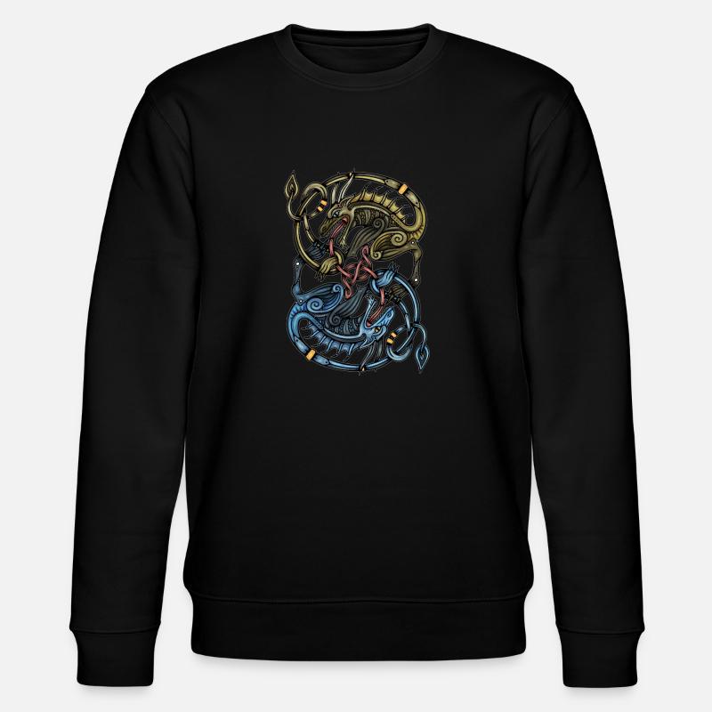 Wikinger Drachen - Stanley/Stella Unisex Bio-Sweatshirt CHANGER  - Schwarz
