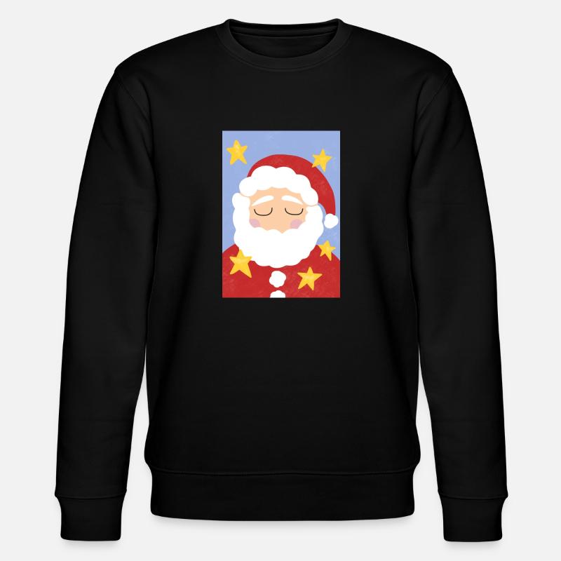 Weihnachtsmann und Sterne - Stanley/Stella Unisex Bio-Sweatshirt CHANGER  - Schwarz