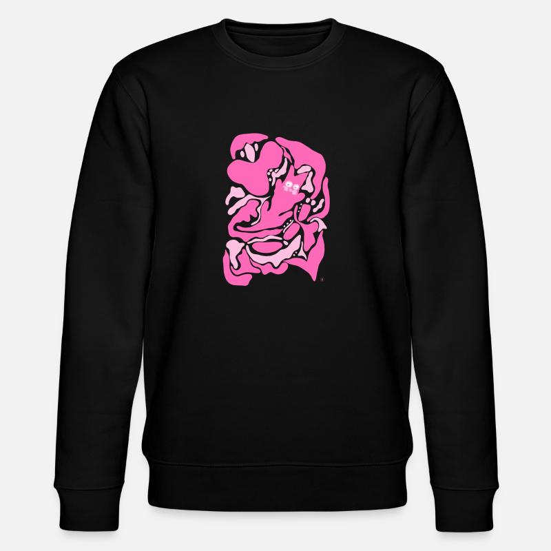 Abstrakte rosa Katze - Stanley/Stella Unisex Bio-Sweatshirt CHANGER  - Schwarz