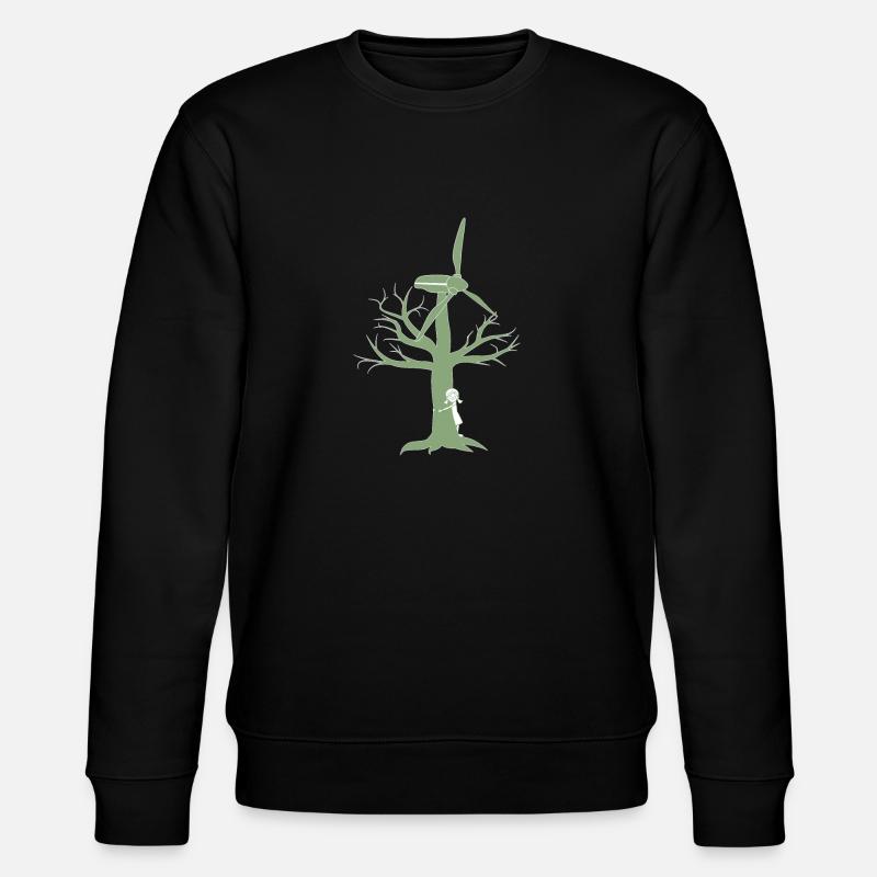 Wind of Change (grün hell) - Stanley/Stella Unisex Bio-Sweatshirt CHANGER  - Schwarz