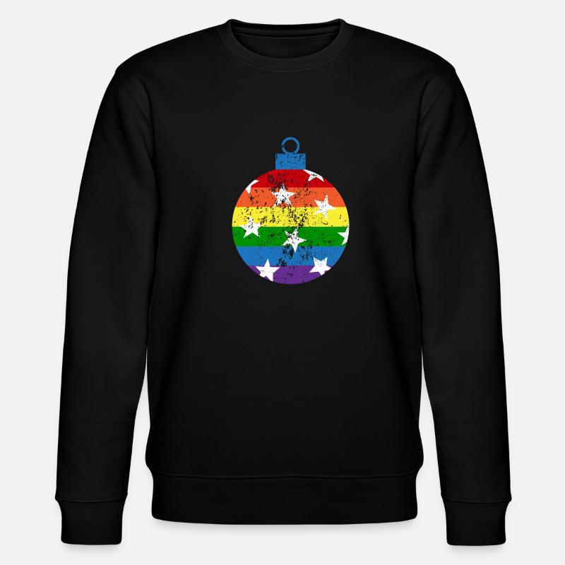 Regenbogen Weihnachtskugel Queer Gay Pride - Stanley/Stella Unisex Bio-Sweatshirt CHANGER  - Schwarz