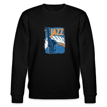 Jazz Musik Improvisation Festival - Stanley/Stella Unisex Bio-Sweatshirt CHANGER  - Schwarz - Vorne - Nik (191cm) & Marisol (170cm)