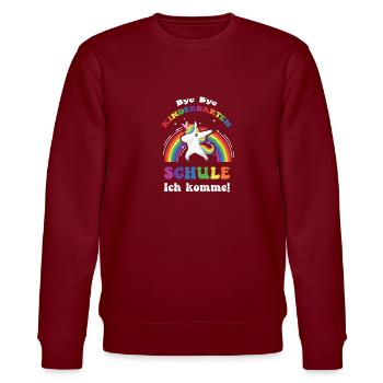 Einschulung Schulanfang Grundschule Erste Klasse - Stanley/Stella Unisex Bio-Sweatshirt CHANGER  - Burgunderrot - Vorne - Nik (191cm) & Marisol (170cm)