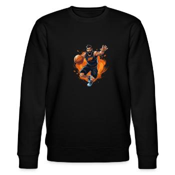 BASKETBALL für immer! - Stanley/Stella Unisex Bio-Sweatshirt CHANGER  - Schwarz - Vorne - Nik (191cm) & Marisol (170cm)