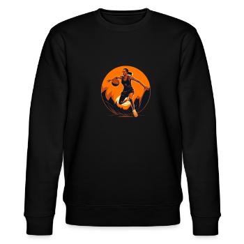 BASKETBALL für immer! - Stanley/Stella Unisex Bio-Sweatshirt CHANGER  - Schwarz - Vorne - Nik (191cm) & Marisol (170cm)