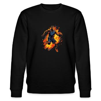 BASKETBALL für immer! - Stanley/Stella Unisex Bio-Sweatshirt CHANGER  - Schwarz - Vorne - Nik (191cm) & Marisol (170cm)