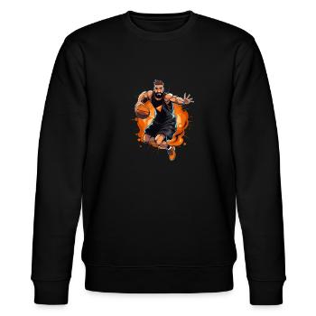 BASKETBALL für immer! - Stanley/Stella Unisex Bio-Sweatshirt CHANGER  - Schwarz - Vorne - Nik (191cm) & Marisol (170cm)