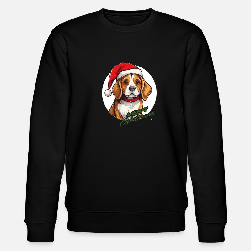 Merry Christmas Beagle - Stanley/Stella Unisex Bio-Sweatshirt CHANGER  - Schwarz