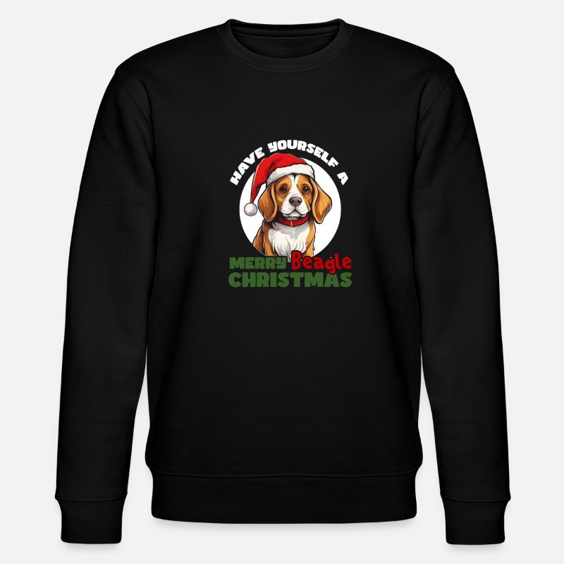 Merry Christmas Beagle - Stanley/Stella Unisex Bio-Sweatshirt CHANGER  - Schwarz