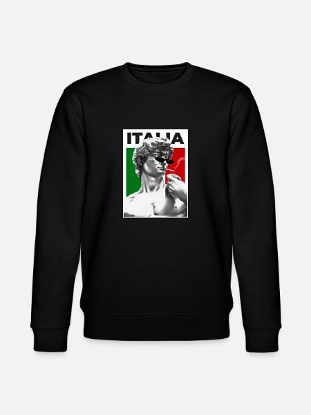 Italien Michelangelo David coole retro Meme Kunst - Stanley/Stella Unisex Bio-Sweatshirt CHANGER  - Schwarz