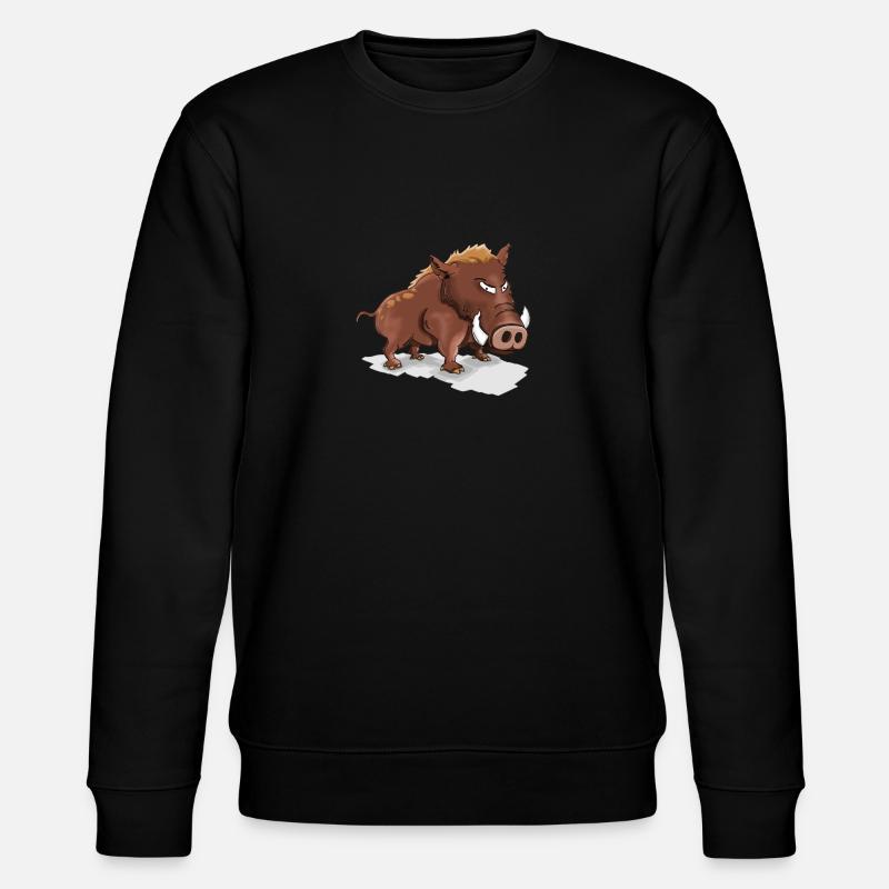 Cooles Wildschwein - Stanley/Stella Unisex Bio-Sweatshirt CHANGER  - Schwarz