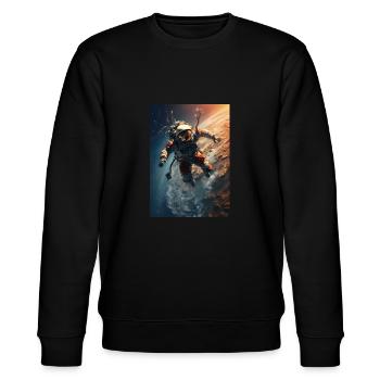 Astronaut im All - Stanley/Stella Unisex Bio-Sweatshirt CHANGER  - Schwarz - Vorne - Nik (191cm) & Marisol (170cm)