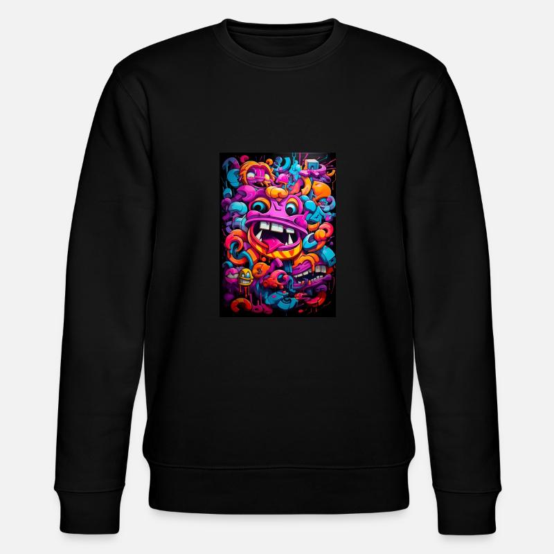 Graffiti Monster - Stanley/Stella Unisex Bio-Sweatshirt CHANGER  - Schwarz