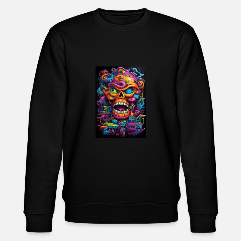 Graffiti Schädel - Stanley/Stella Unisex Bio-Sweatshirt CHANGER  - Schwarz