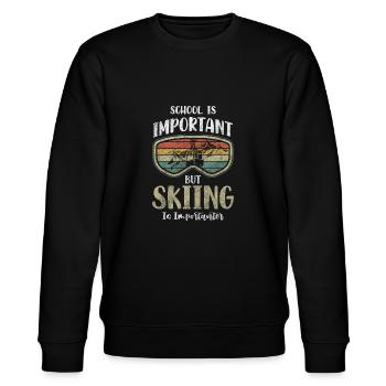 Skifahrer Skier Sport - Stanley/Stella Unisex Bio-Sweatshirt CHANGER  - Schwarz - Vorne - Nik (191cm) & Marisol (170cm)