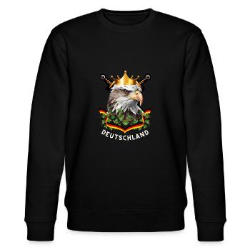 Deutschland Motiv mit Bannerschleife und Adler - Stanley/Stella Unisex Bio-Sweatshirt CHANGER  - Schwarz - Vorne - Nik (191cm) & Marisol (170cm)