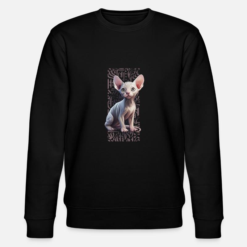 Sphynx Cat calligraphitti - Sweat bio CHANGER Stanley/Stella Unisexe - noir
