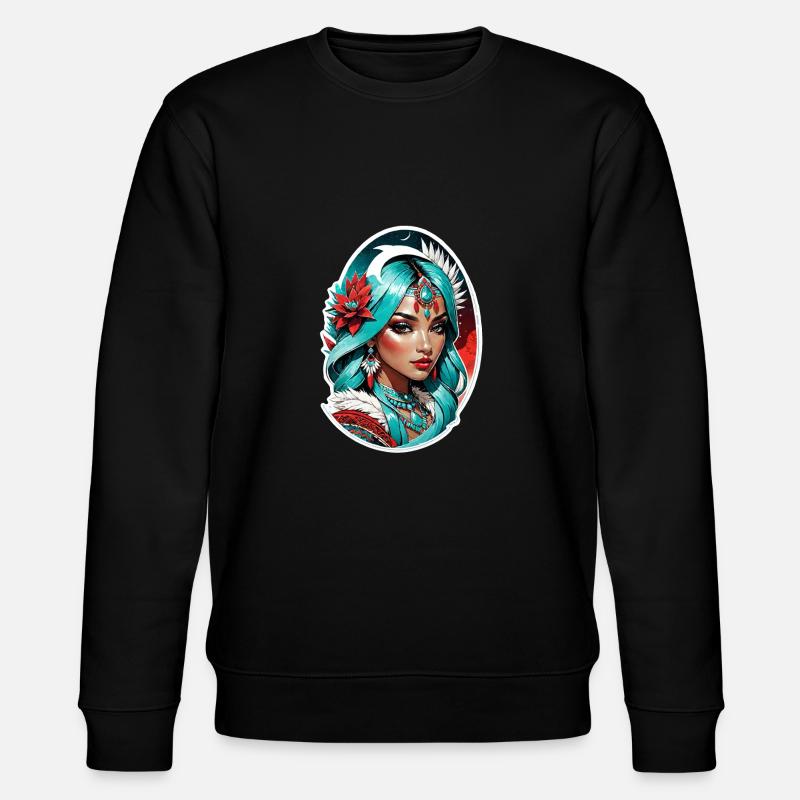 Indische Prinzessin - Aztek - Stanley/Stella Unisex Bio-Sweatshirt CHANGER  - Schwarz