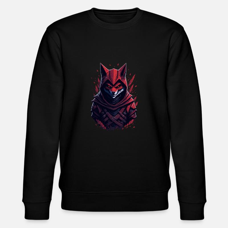 Fox Samurai - Stanley/Stella Unisex Bio-Sweatshirt CHANGER  - Schwarz