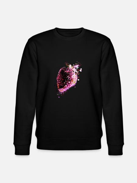 Erdbeere,pink,popart, artwork,Malerei - Stanley/Stella Unisex Bio-Sweatshirt CHANGER - Schwarz
