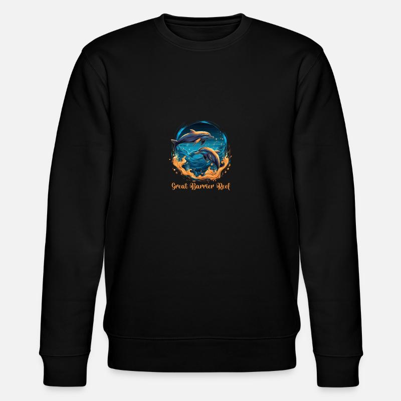 Great Barrier Reef Dolphins - Stanley/Stella Unisex Bio-Sweatshirt CHANGER  - Schwarz